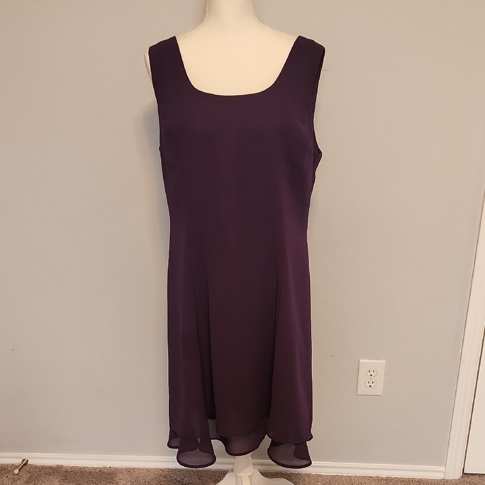 Karin Stevens Purple Sleeveless Square Neck Midi Sundress
